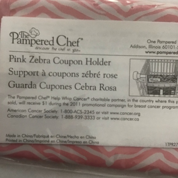 Pampered Chef Pink Zebra Coupon Holder, New in Package - Picture 2 of 5